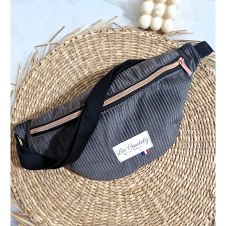 Sac banane MAIA velours marron choco chic et tendance Création artisanale