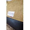 Sac bandoulière PAULINE zippé simili cuir et toile jaune paille Création artisanale