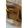 Sac bandoulière PAULINE zippé simili cuir et toile jaune paille Création artisanale