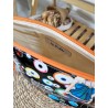 Trousse de toilette fashion noir orange Création artisanale
