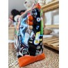 Trousse de toilette fashion noir orange Création artisanale