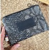 Trousse Pochette S simili cuir noir argenté Création artisanale