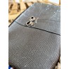 Trousse Pochette S simili cuir gris argenté Création artisanale