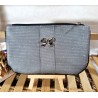 Trousse Pochette S simili cuir gris argenté Création artisanale