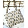 Tote-bag Sac fourre-tout naturel vert feuille Création artisanale