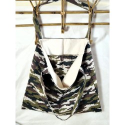 Tote-bag Sac fourre-tout camouflage kaki Création artisanale