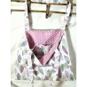 Tote-bag Sac fourre-tout feuille rose kaki Création artisanale