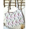 Tote-bag Sac fourre-tout feuille rose kaki Création artisanale
