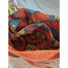Sac BOISSY similicuir noir toile orange Création artisanale