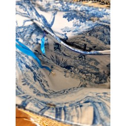 Sac bandoulière DAISY toile tissée bleu jean Création artisanale