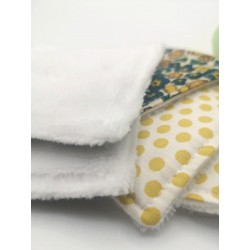 Lingettes démaquillantes lavables jaune fleurs