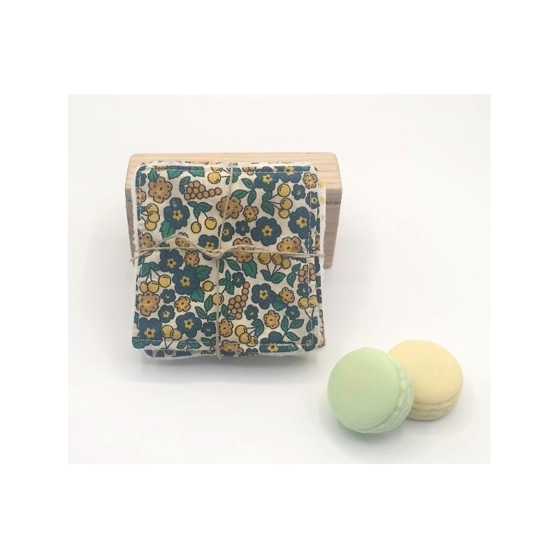 Lingettes démaquillantes lavables jaune fleurs