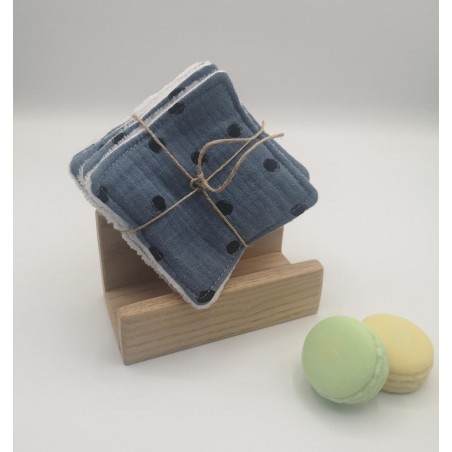 Lingettes démaquillantes lavables bleu jean
