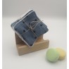 Lingettes démaquillantes lavables bleu jean
