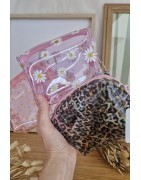 Petites trousses salle de bain, vinyle & coton – Trousses maquillage | Les Createliz